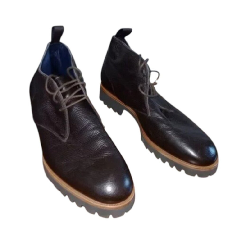 Di Bianco Alba Mens Brown Leather Lace Up Chukka Boots 8.5 Luxury Italy EUC